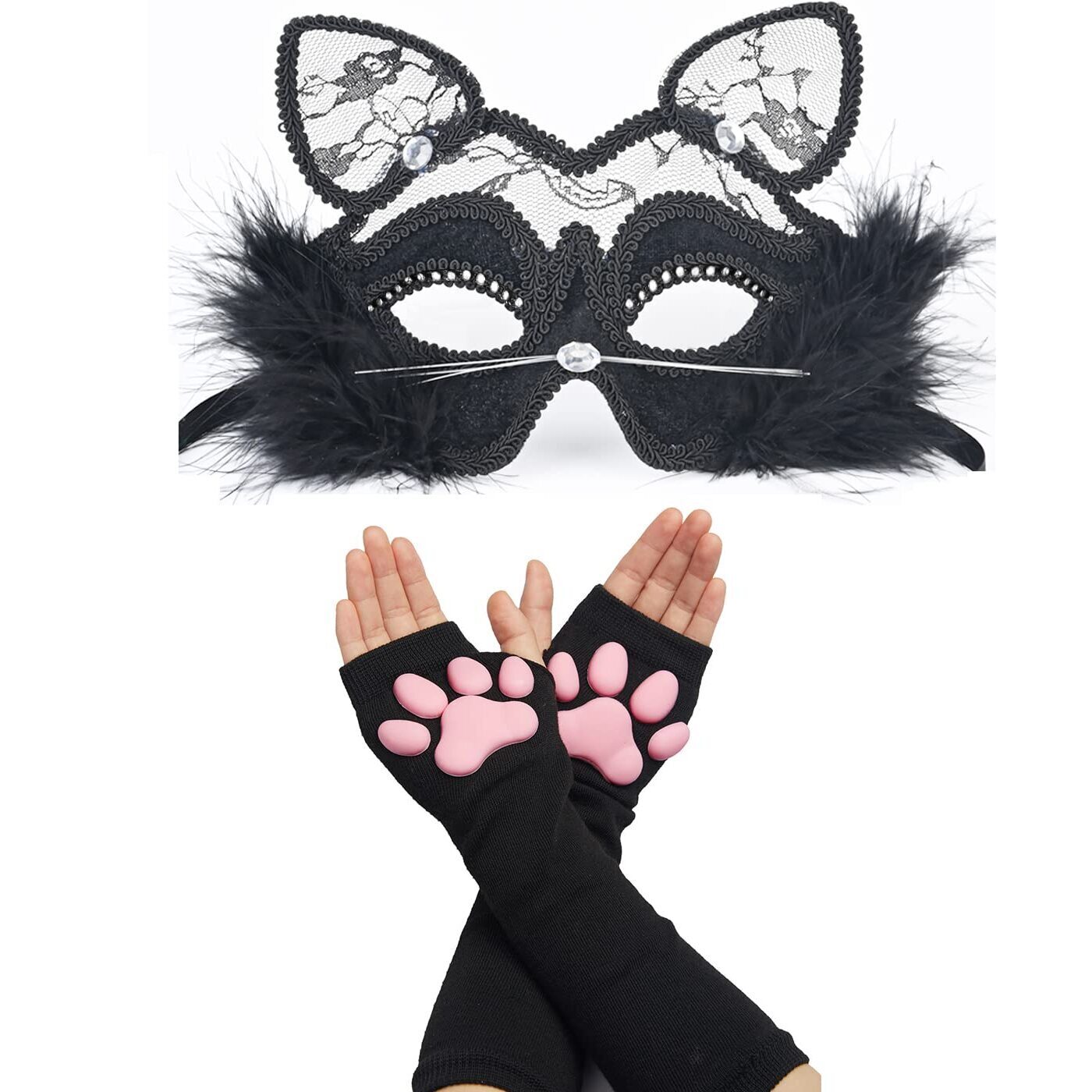 7363 Cat Cosplay Costume Set - 2 Pcs Cat Paw Glovess &